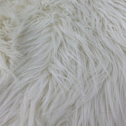 Ivory Solid Shaggy Long Hair Pile Faux Fur