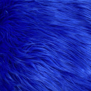 Royal Blue Solid Shaggy Long Hair Pile Faux Fur