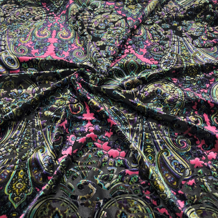 Pink Nirvana Temple Print Burnout Velvet