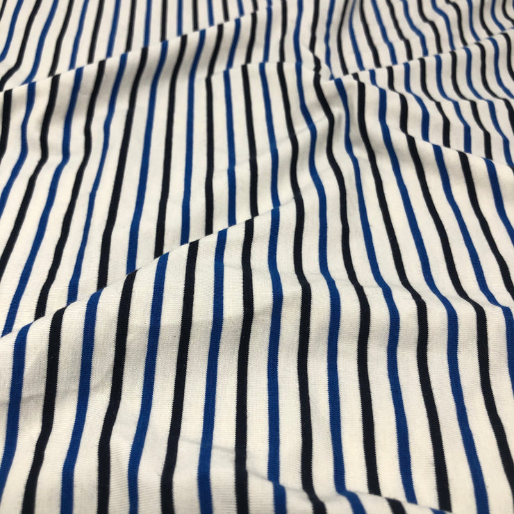 Blue & Black Double Striped Cotton
