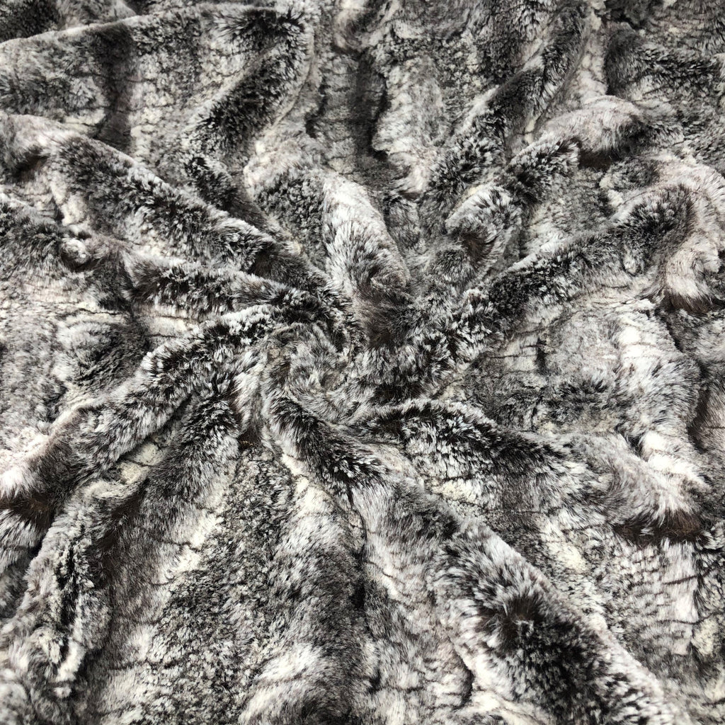 Charcoal Gray Husky Long Pile Faux Fur Fabric