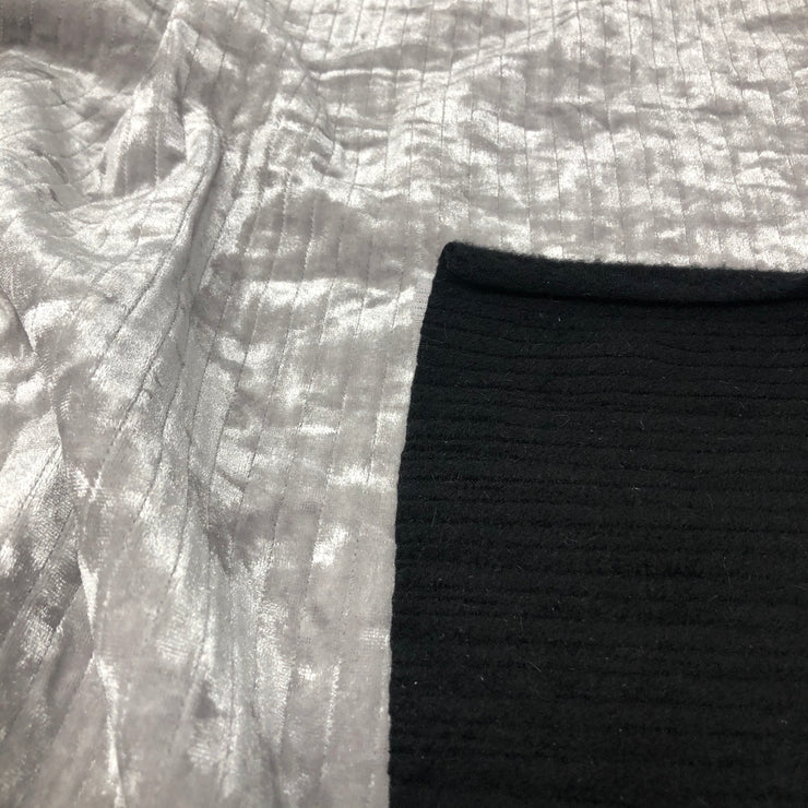 Silver Striped Upholstery Crushed Velvet – Elotex Fabric