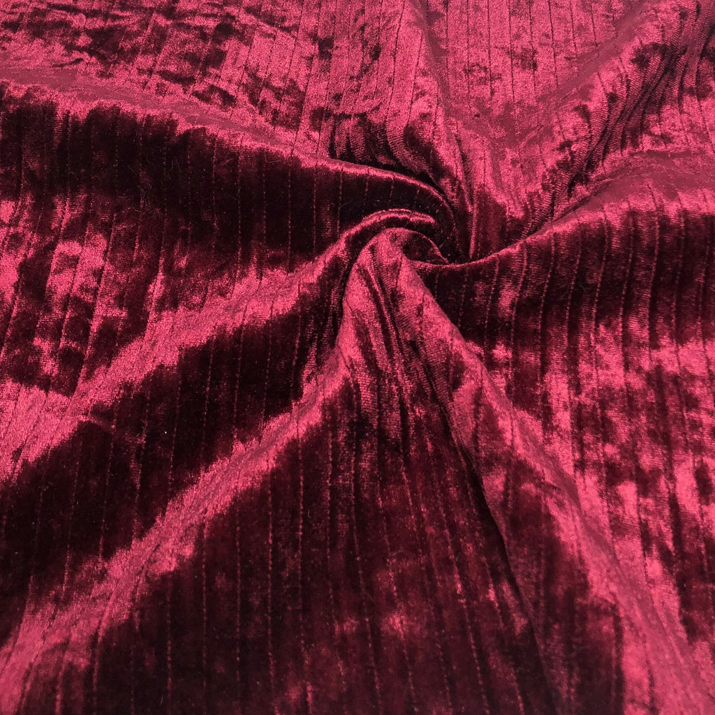 red crushed velvet fabric
