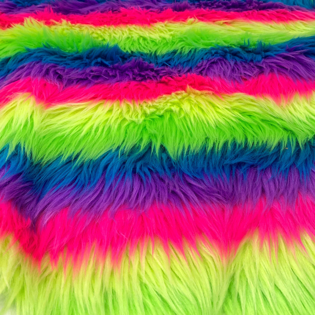 Florida Rainbow Striped Faux Fur - Sold by the Yard – Elotex Fabric