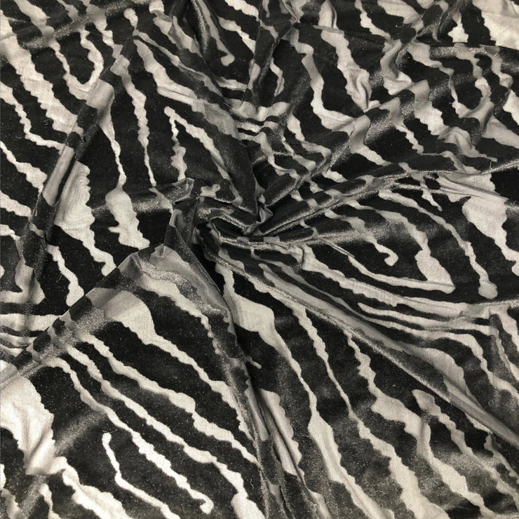 Zebra Burnout Velvet- Sold by the yard – Elotex Fabric