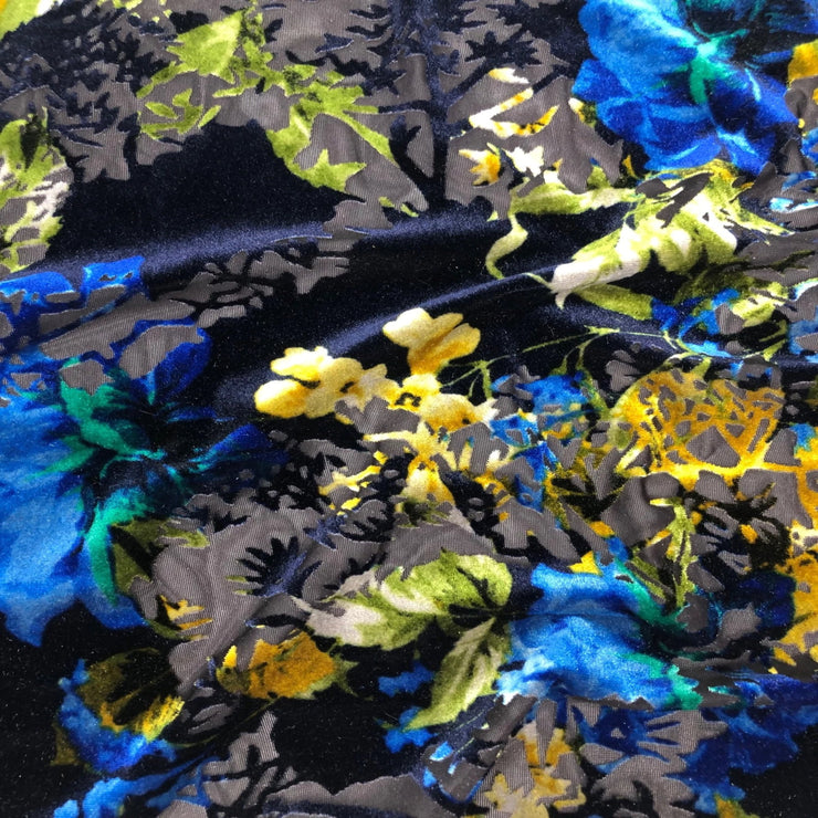 Floral Print HWN Burnout Velvet- Sold by the yard – Elotex Fabric