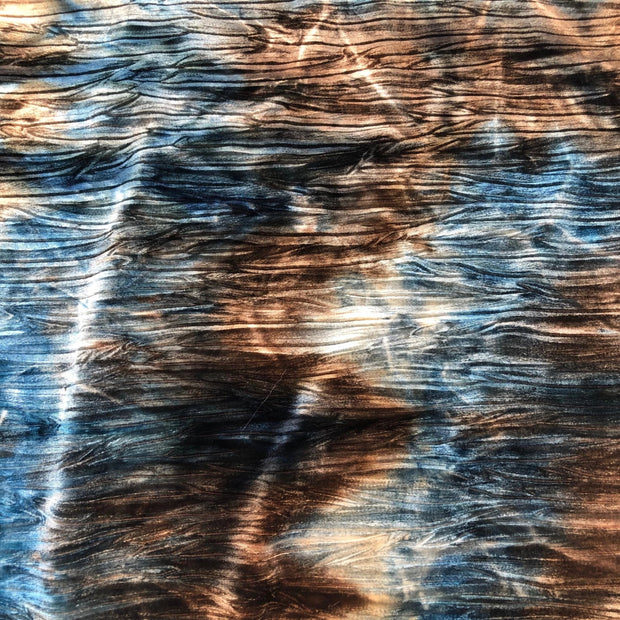 Tie-Dye Striped Crinkled Velvet