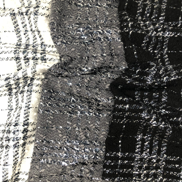 Plaid Metallic Chenille Boucle Sweaterknit