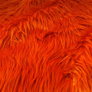 Orange Solid Shaggy Long Hair Pile Faux Fur