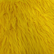 Yellow Solid Shaggy Long Hair Pile Faux Fur