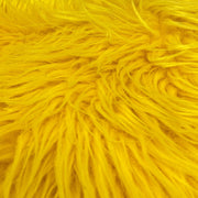 Yellow Solid Shaggy Long Hair Pile Faux Fur
