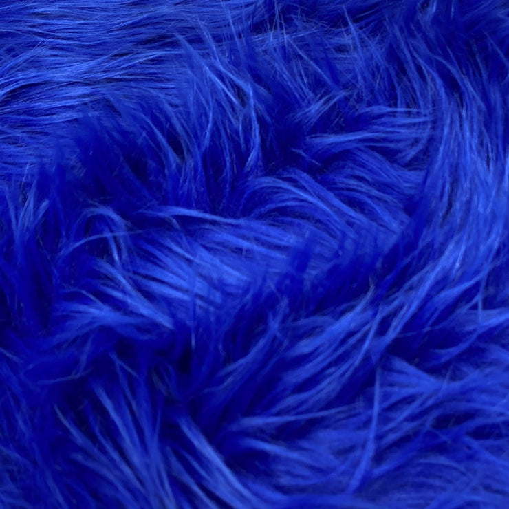 Royal Blue Luxury Long Pile Shaggy Faux Fur Fabric