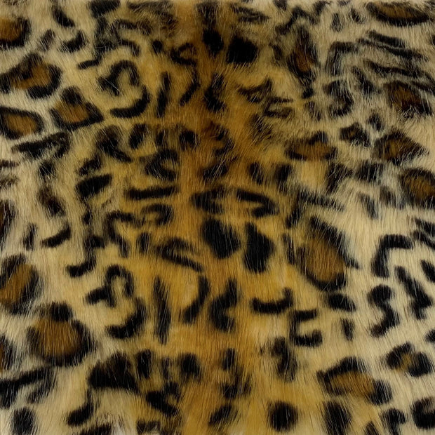Blonde Leopard Long Hair Faux Fur