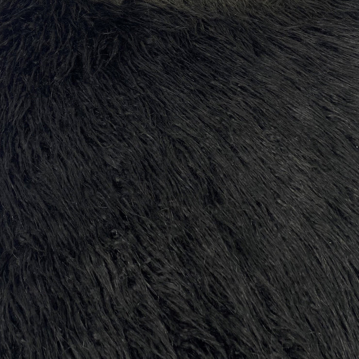Black Mongolian Long Hair Faux Fur
