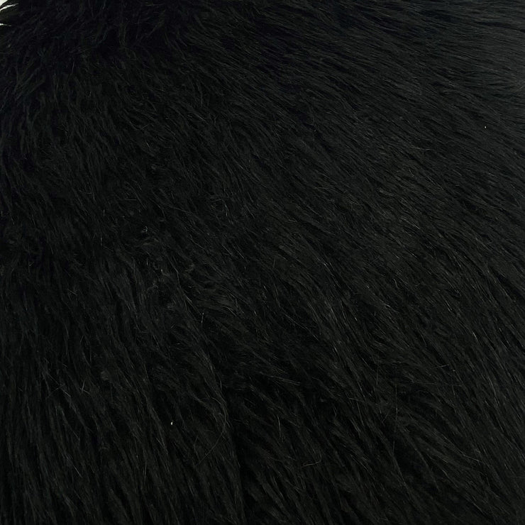 Black Mongolian Long Hair Faux Fur