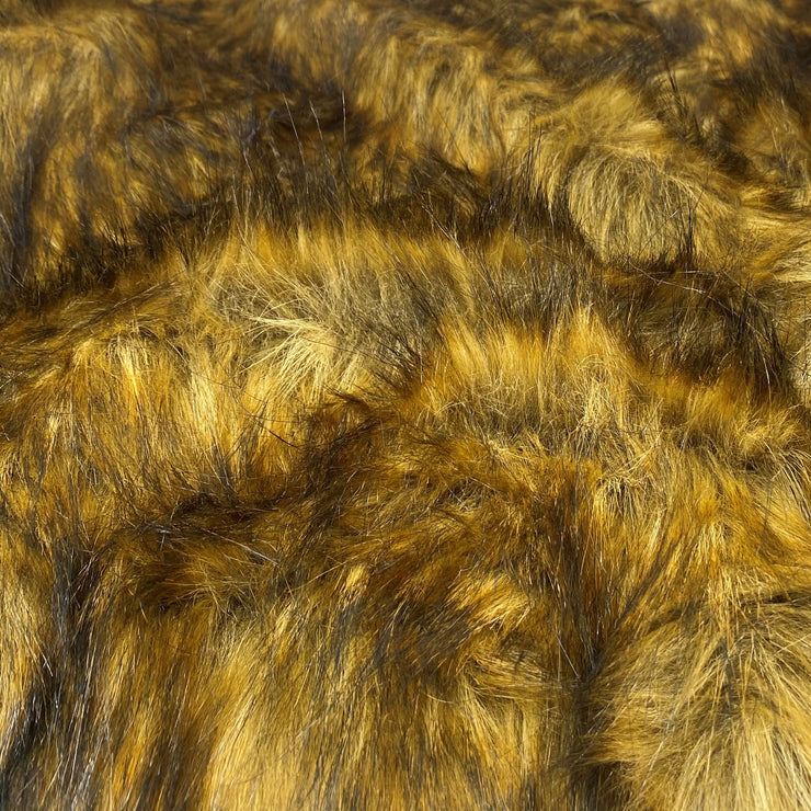 Brown Wolf Long Pile Faux Fur