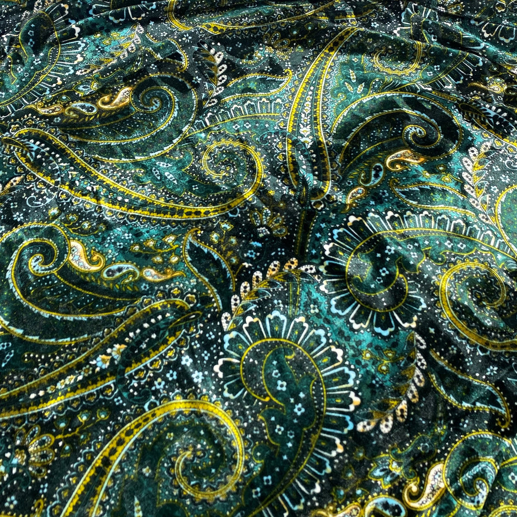 New Paisley Printed Velvet- Sold by the Yard – Elotex Fabric New Paisley Printed Velvet- Sold by the Yard – Elotex Fabric