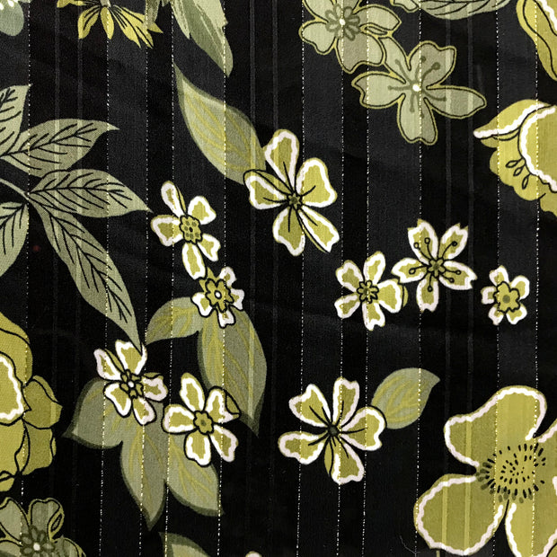 Flower Garden Metallic Stripe Chiffon
