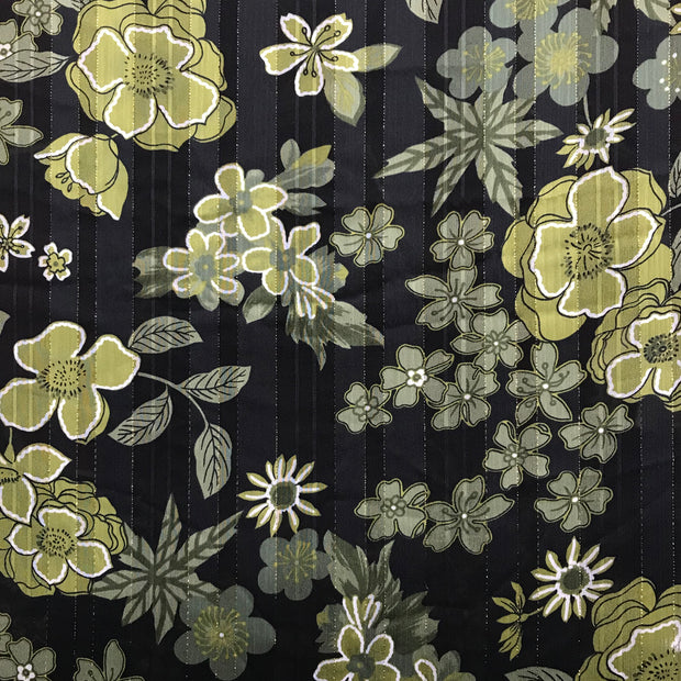 Flower Garden Metallic Stripe Chiffon