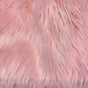 Pink Solid Shaggy Long Hair Pile Faux Fur