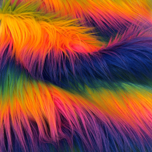 Rainbow Soft Long Hair Fur
