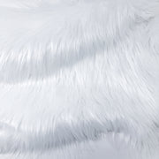 White Solid Shaggy Long Hair Pile Faux Fur