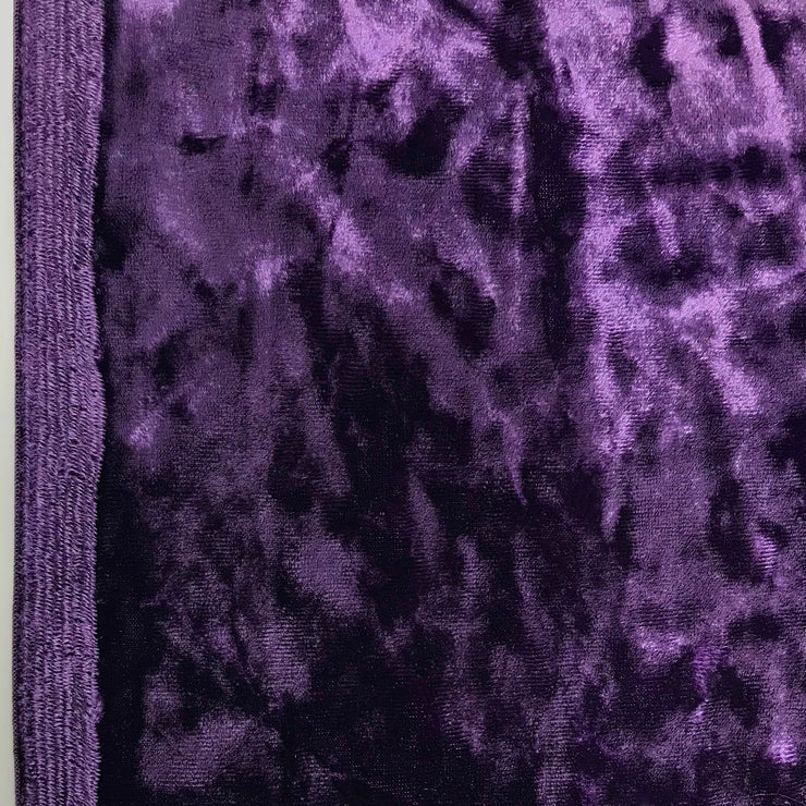 Eggplant Purple Crushed Stretch Velvet Solid