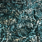 Turquoise Leopard Print Velvet