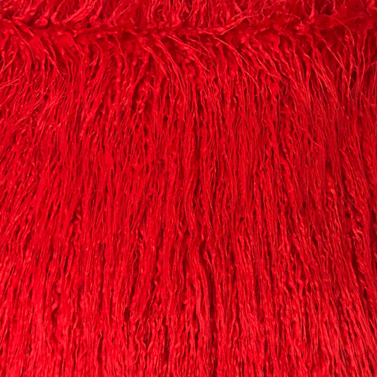 Red Canadian Faux Fur Fabric by the Yard Mongolian Long Pile Fur