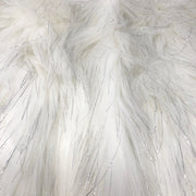 White Silver Foil Long Hair Faux Fur